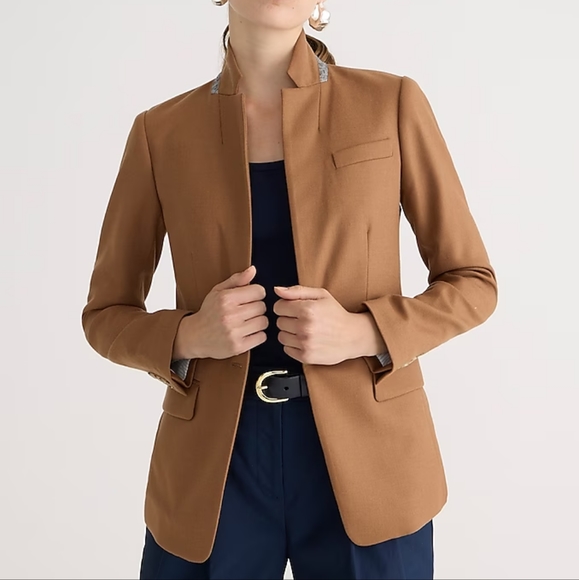 J. Crew Regent Blazer in Wool Flannel - Warm Camel